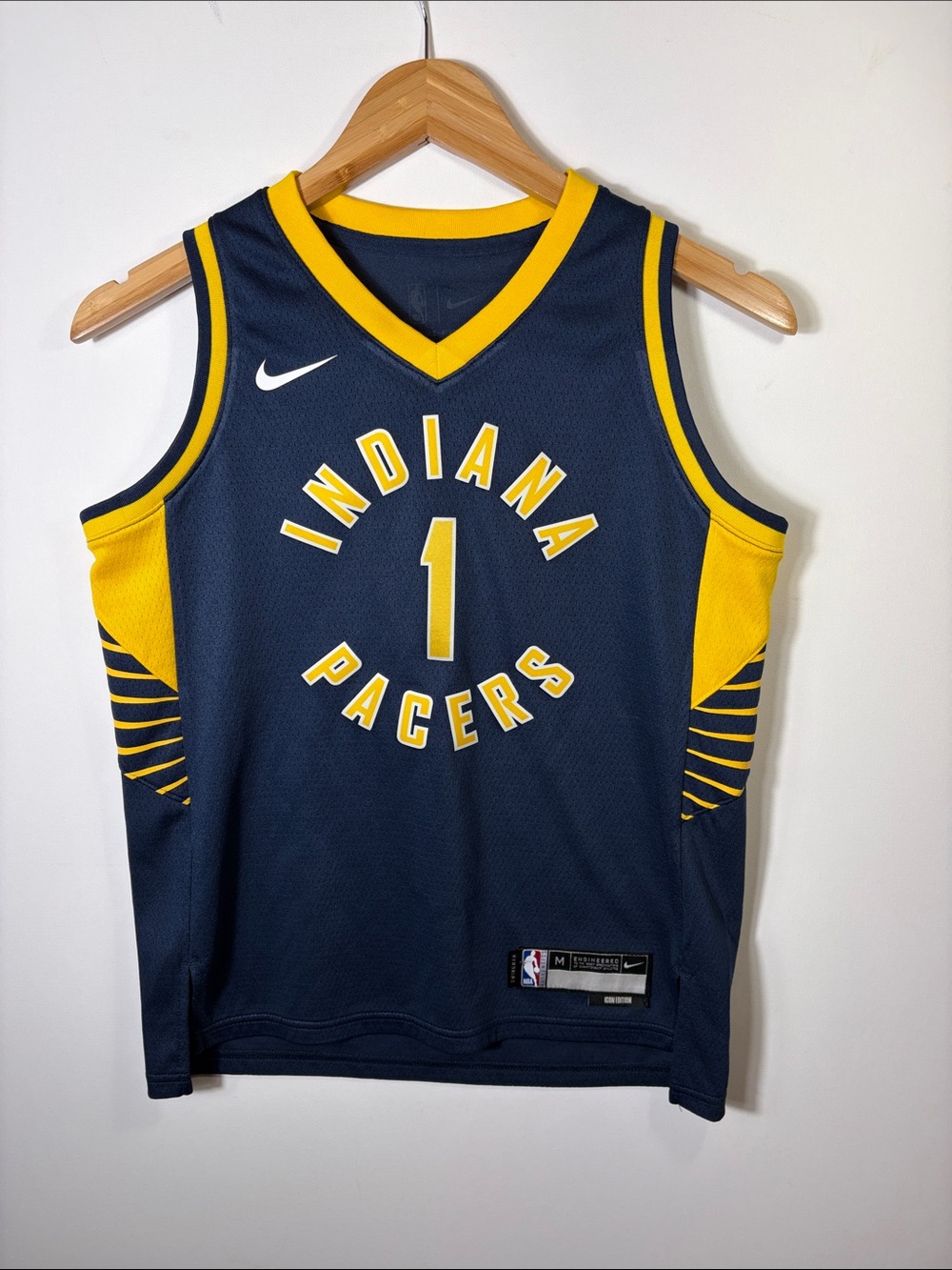 Nike Indiana Pacers Obi Toppin #1 Men’s Medium NBA Swingman Icon Jersey